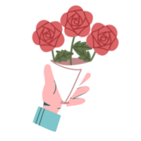 hand- gebaren met bloemen Valentijn png