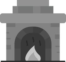 Fireplace Grey scale Icon vector