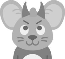 Demon Grey scale Icon vector