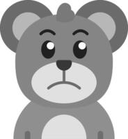 triste gris escala icono vector