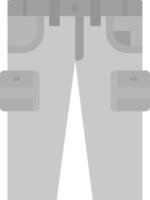 Cargo pants Grey scale Icon vector