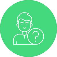 Question Line color circle Icon vector