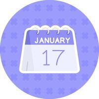 17th of January Flat Sticker Icon vector