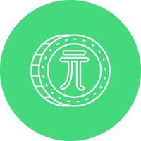 nuevo Taiwán dólar línea color circulo icono vector