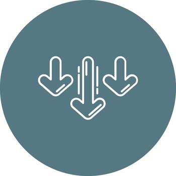Decrease Line color circle Icon vector