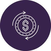 Dollar Line color circle Icon vector