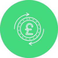 Pound Line color circle Icon vector