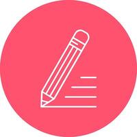 Pencil Line color circle Icon vector