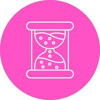 Sand clock Line color circle Icon vector