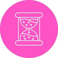 Sand clock Line color circle Icon vector