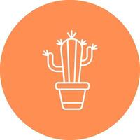 Cactus Line color circle Icon vector