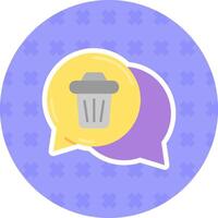 Delete Flat Sticker Icon vector