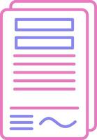 Contract Linear Two Colour Icon vector