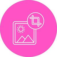 Crop Line color circle Icon vector