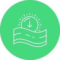 Sunset Line color circle Icon vector