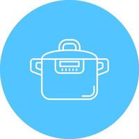 Pressure cooker Line color circle Icon vector