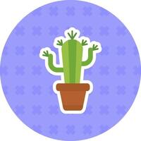 Cactus Flat Sticker Icon vector