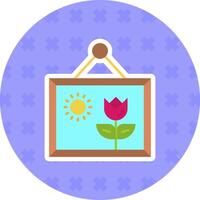 Picture Flat Sticker Icon vector