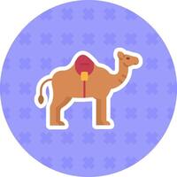 Camel Flat Sticker Icon vector