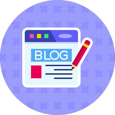 Blog Flat Sticker Icon