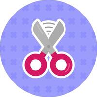 Scissors Flat Sticker Icon vector