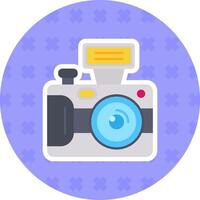 Camera Flat Sticker Icon vector