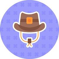 vaquero sombrero plano pegatina icono vector