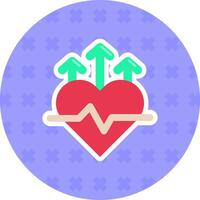 Heart rate Flat Sticker Icon vector