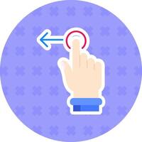 Tap and Move Left Flat Sticker Icon vector