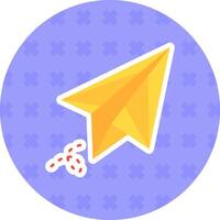 Paper plane Flat Sticker Icon vector