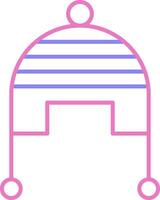 Winter Cap Linear Two Colour Icon vector