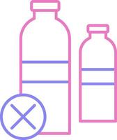 No Plastic Bottles Linear Two Colour Icon vector