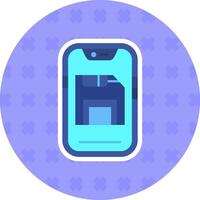 Save Flat Sticker Icon vector