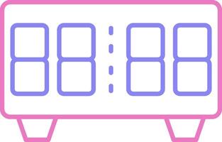 Digital Clock Linear Two Colour Icon vector