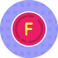 Letter f Flat Sticker Icon vector