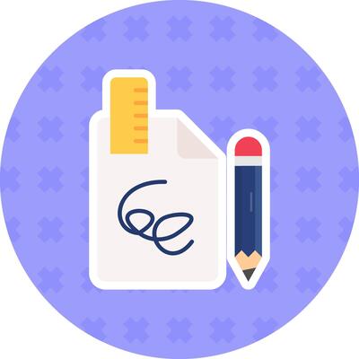 Draft Flat Sticker Icon