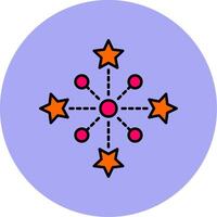 Fireworks Line Filled multicolour Circle Icon vector