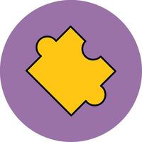 Puzzle Line Filled multicolour Circle Icon vector