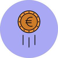 euro firmar línea lleno multicolor circulo icono vector
