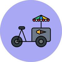 Ice Cream Cart Line Filled multicolour Circle Icon vector