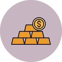 Ingots Line Filled multicolour Circle Icon vector