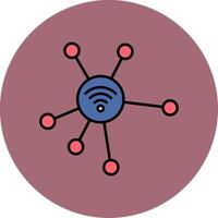 Network Line Filled multicolour Circle Icon vector