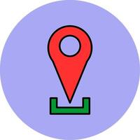 Location Pin Line Filled multicolour Circle Icon vector