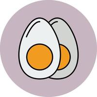 Boiled Egg Line Filled multicolour Circle Icon vector