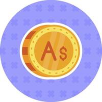 Australian dollar Flat Sticker Icon vector