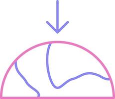 Gravity Linear Two Colour Icon vector