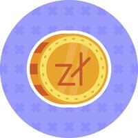 Zloty Flat Sticker Icon vector