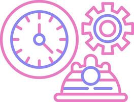 Working Hours Linear Two Colour Icon vector