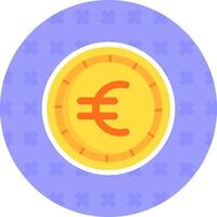 euro plano pegatina icono vector