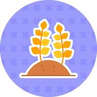 Wheat Flat Sticker Icon vector